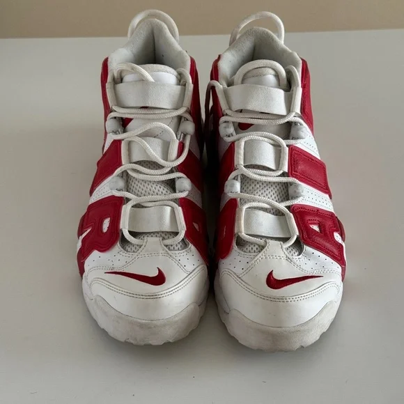 Nike Air More Uptempo Max Varsity White Red EUC 2016 sz 9 - Picture 5 of 9
